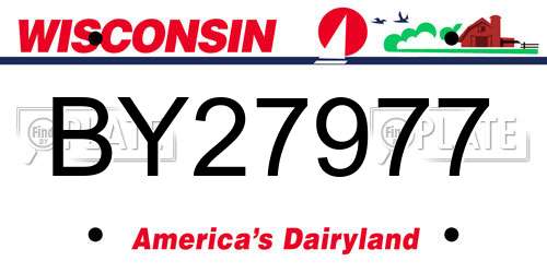 BY27977 Wisconsin License Plate
