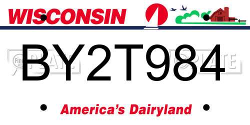 BY2T984 Wisconsin License Plate