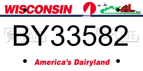 BY33582 Wisconsin License Plate