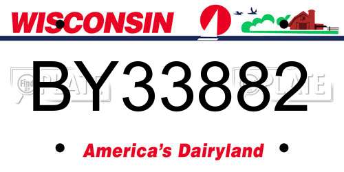 BY33882 Wisconsin License Plate