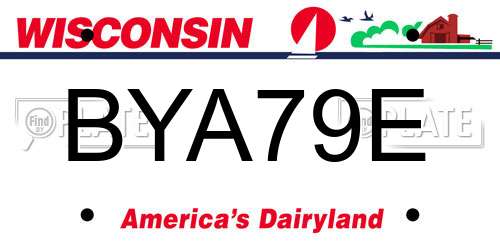 BYA79E Wisconsin License Plate