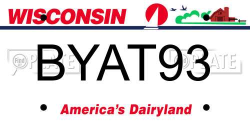 BYAT93 Wisconsin License Plate