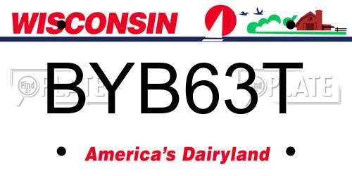BYB63T Wisconsin License Plate