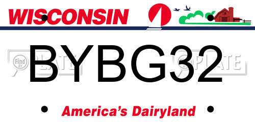 BYBG32 Wisconsin License Plate