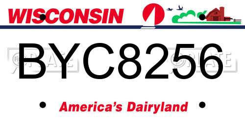 BYC8256 Wisconsin License Plate