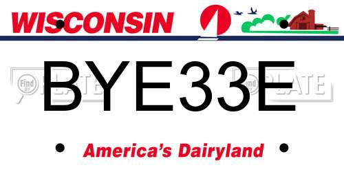 BYE33E Wisconsin License Plate