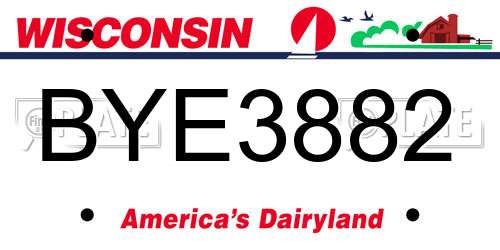 BYE3882 Wisconsin License Plate