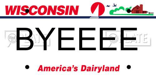 BYEEEE Wisconsin License Plate
