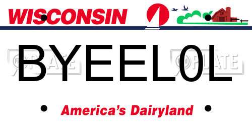 BYEEL0L Wisconsin License Plate