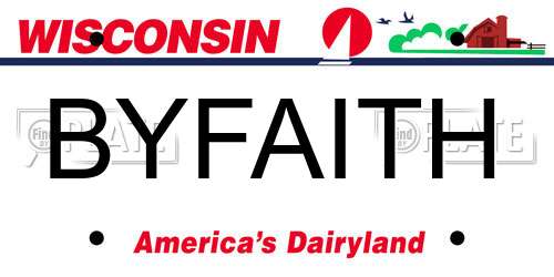 BYFAITH Wisconsin License Plate