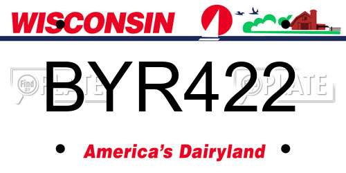 BYR422 Wisconsin License Plate