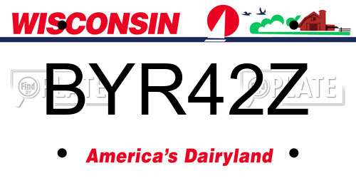 BYR42Z Wisconsin License Plate