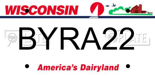 BYRA22 Wisconsin License Plate