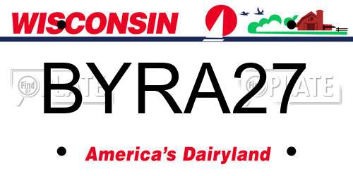 BYRA27 Wisconsin License Plate