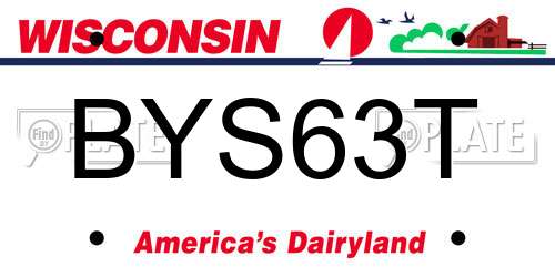 BYS63T Wisconsin License Plate