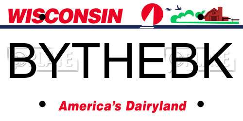 BYTHEBK Wisconsin License Plate