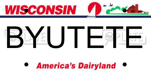 BYUTETE Wisconsin License Plate