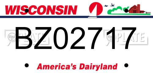 BZ02717 Wisconsin License Plate