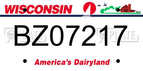 BZ07217 Wisconsin License Plate