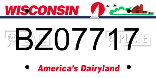 BZ07717 Wisconsin License Plate