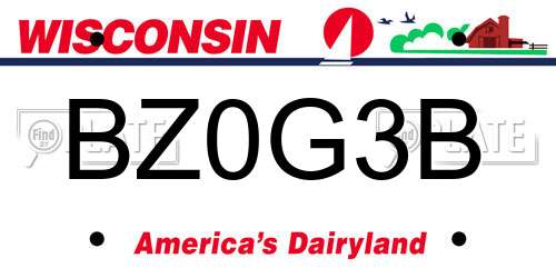 BZ0G3B Wisconsin License Plate