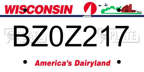 BZ0Z217 Wisconsin License Plate
