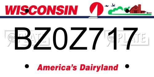 BZ0Z717 Wisconsin License Plate