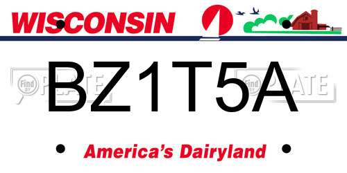 BZ1T5A Wisconsin License Plate