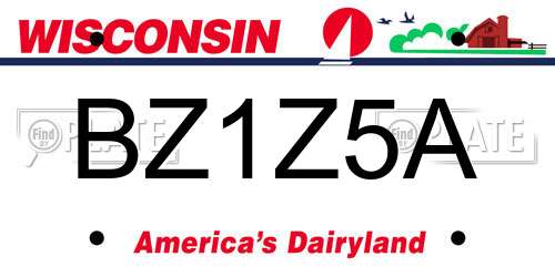 BZ1Z5A Wisconsin License Plate