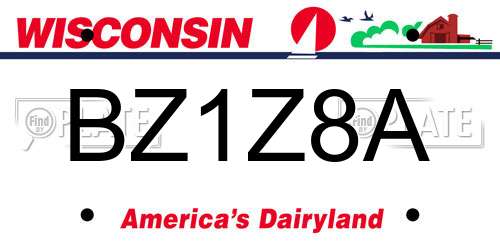 BZ1Z8A Wisconsin License Plate