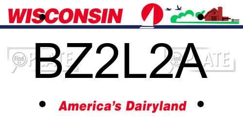BZ2L2A Wisconsin License Plate