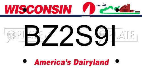 BZ2S9I Wisconsin License Plate