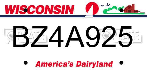 BZ4A925 Wisconsin License Plate