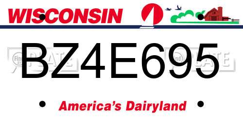 BZ4E695 Wisconsin License Plate