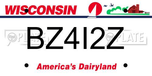 BZ4I2Z Wisconsin License Plate