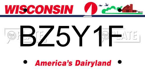 BZ5Y1F Wisconsin License Plate