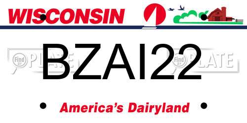 BZAI22 Wisconsin License Plate