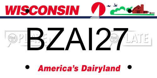 BZAI27 Wisconsin License Plate