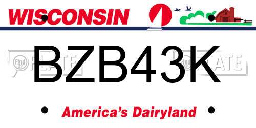 BZB43K Wisconsin License Plate
