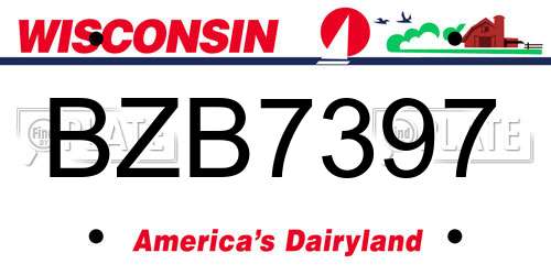 BZB7397 Wisconsin License Plate