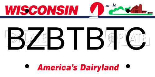 BZBTBTC Wisconsin License Plate
