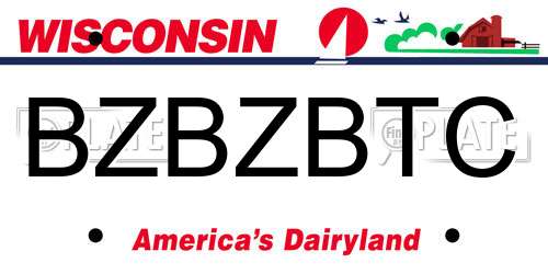 BZBZBTC Wisconsin License Plate