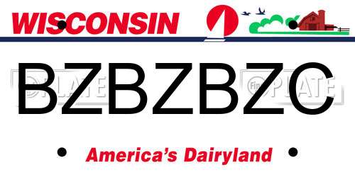 BZBZBZC Wisconsin License Plate