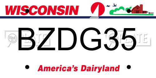 BZDG35 Wisconsin License Plate
