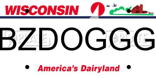 BZDOGGG Wisconsin License Plate