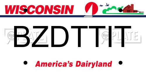BZDTTIT Wisconsin License Plate