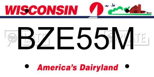 BZE55M Wisconsin License Plate