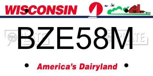 BZE58M Wisconsin License Plate