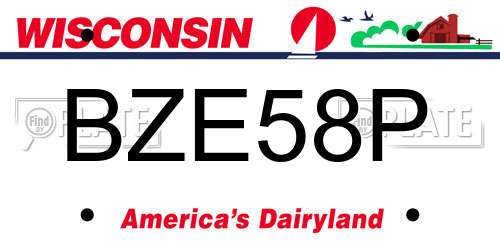 BZE58P Wisconsin License Plate