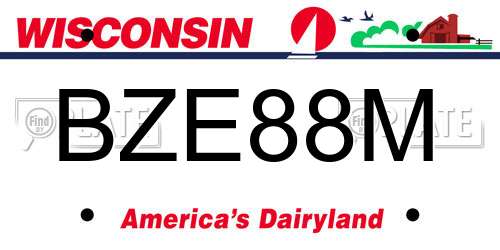 BZE88M Wisconsin License Plate